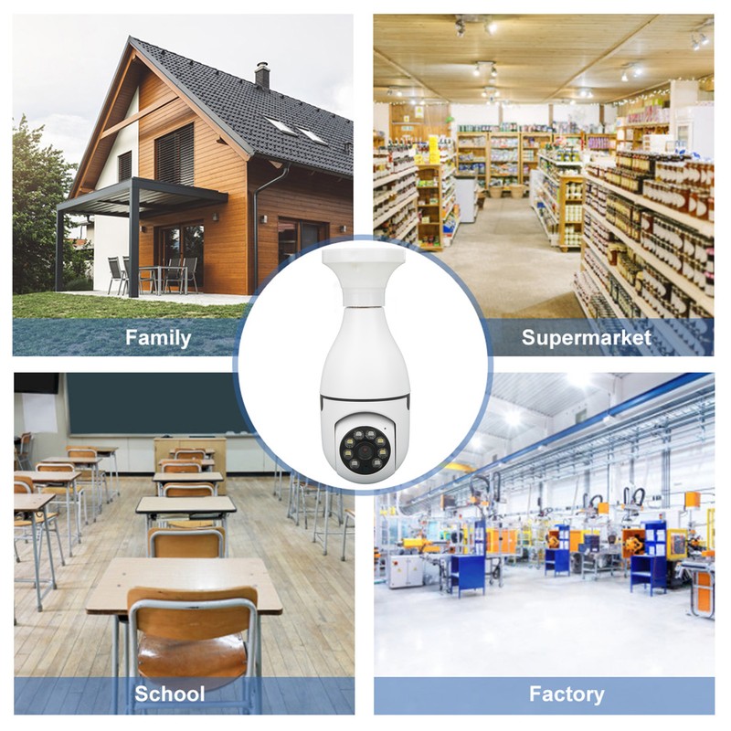 Security Camera WiFi 1080P 2.4GHz 360 Degree E27 Motion Detection