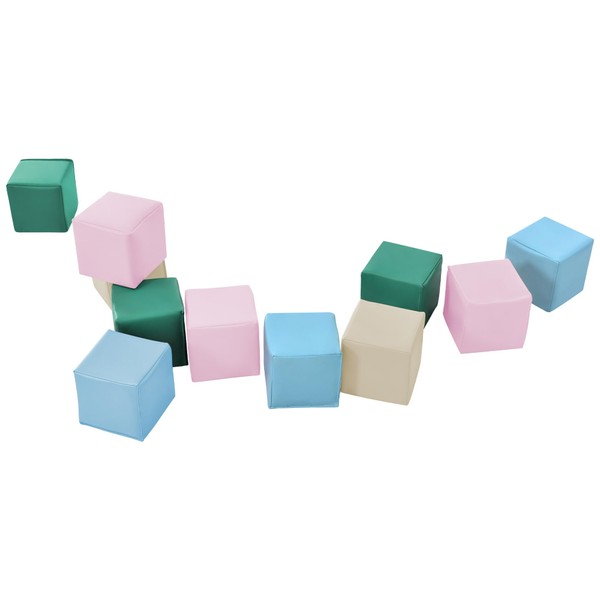 Merax Toddler Foam Blocks, 12-Piece Soft Building Blocks for Toddlers 1-3, Indoor Stacking Blocks Soft Play Equipment Foam Playset (12 Piece Blocks)