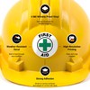 First Aid Hard Hat Sticker, (SI-85405) (6 Pack) 2x2 Inches,