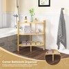 Wisuce Corner Shelf Stand - 3 Tier Bamboo Small Corner