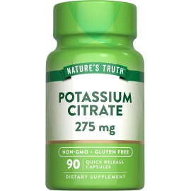 Natures.Truth 90 Capsulas Citrato De Potasio Minerales sin Gluten - 275mg