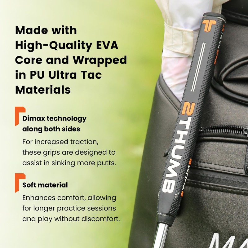 YBW 2Thumb OG Lite Black Putter Grip 43