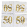 20 Napkins for 50th Birthday 33 x 33 cm White