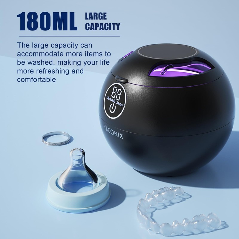 Ultrasonic Retainer Cleaner Machine 45kHz Dental Retainer Cleaner with 3