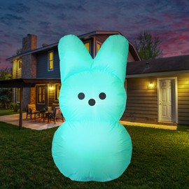 Easter Inflatables Outdoor Decorations, Green Bunny Blow Up Yard Decoration, Welcome Decor for Outdoor Indoor, Yard, Garden, Lawn, Supplies (Green)
