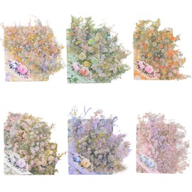 URROMA Flower Edge Sticker, 60Pcs PET Transparent Courtyard Style Flower Frame Waterproof Stickers Vintage Nature Sticker for Journals Scrapbook