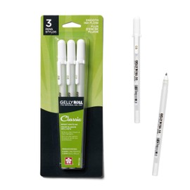 SAKURA Gelly Roll Classic White 3 Pack, 08 Medium Pt., Opaque Gel Pens, Creamy Smooth Ink, Writes on Dark Paper