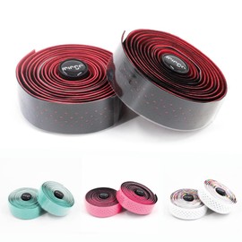 rningo Bike Handlebar Tape Silicone Bar Tape for Road Bike Comfortable Bicycle Handlebar Tape EVA Bike Grip 2 Pcs Bicycle Drop Bar Wraps Silica Gel+EVA Material (Red)