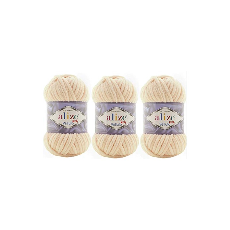 Alize Velluto Baby Blanket Yarn 100% Micro Polyester 3 Pack