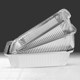 50 x No6A Foil Containers Takeaway Containers with Lids - Foil Food Storage containers - Disposable Aluminum Foil Trays Containers - Ideal for Baking, Cooking & Meal Prep and Takeaway Re-usable(50)