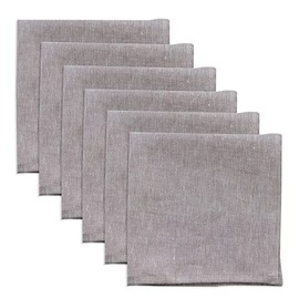 Linendo 100% Pure Linen Dinner Cloth Napkins 15 x 15 Inch Pink - Set of 6 Pack European Flax Natural Fabric Washable for Home and Kitchen