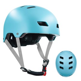 LANOVAGEAR Kids Bike Helmet for 2-14 Years Old Boys Girls, Adjustable Skateboard Helmet for Cycling, Skateboarding, Scooter, Skate (Ice Blue, S)