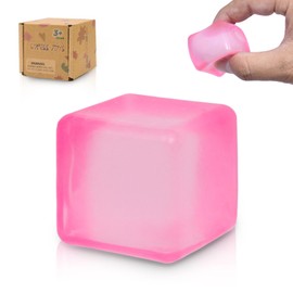 Graphinza Nice Cube Squeeze Toys Taba Squishy Squishy Cubes Ice Cube Fidget Toy Sensory Fidget Toys Stress Cube Anxiety Relief for Kids and Adults Small Blue (pink)