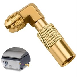 iLulala Propane Elbow Adapter, Low Pressure 3/8" Male Flare Propane Elbow Fitting for Blackstone Tabletop Camping Grill 17 Inch and 22 Inch Portable Gas Griddle Connect RV Trailer Extension Hose.