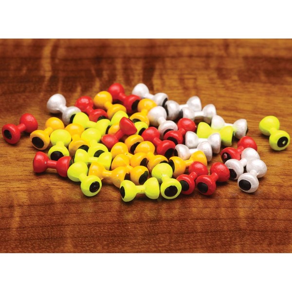 Hareline Painted Lead Dumbbell Eyes - Large / Yellow