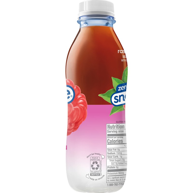 Snapple Zero Sugar Raspberry Tea, 16 fl oz recycled plastic