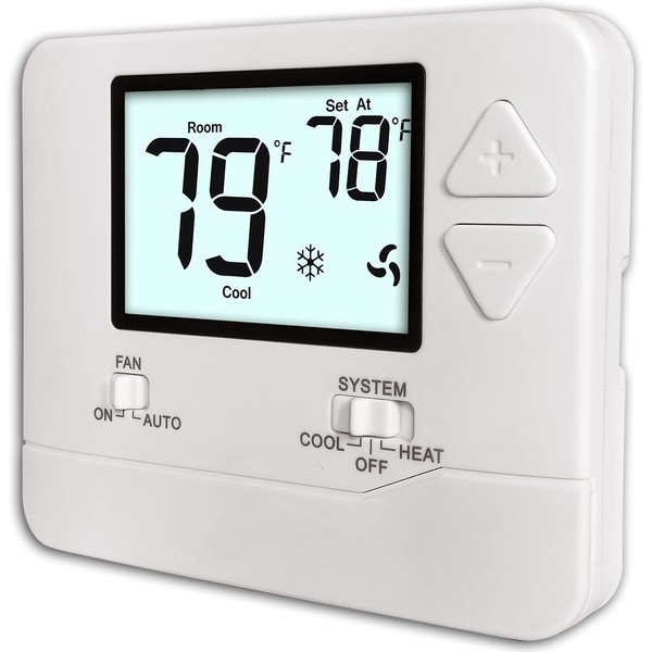Heagstat Non Programmable Thermostats for Home 1 Heat/ 1 Cool, DIY Instal, C-Wire Not Required.