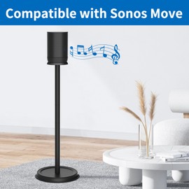 Heavy Duty Floor Speaker Stand for Sonos Move, Sonos Move 2 Stand Holder with Management Cable Clips Compatible with Sonos Move 2 Speaker Stand Easy to Install, Black