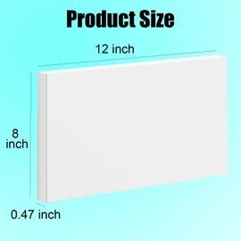 HDPE Sheet 1/2-2PCS 12" x 8" High Density Polyethylene Sheets with Protective Film 1/2 Thick HDPE Plastic Sheet Board Solid Plastic Block for Flat Panel DIY Projects Machining Home (White)