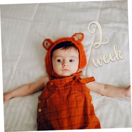 BIUDECO Monthly Milestone Cards for Baby Wooden Baby Shower Present Newborn Growth Milestone Sign