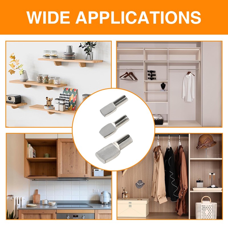 Framad 100 Pcs 7mm and 5mm Shelf Support Pegs, Metal