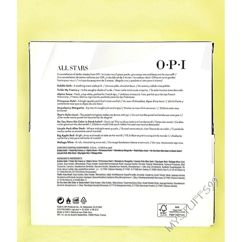 OPI Nail Lacquer "ALL STARS" 10-PACK MINI SET 10 X