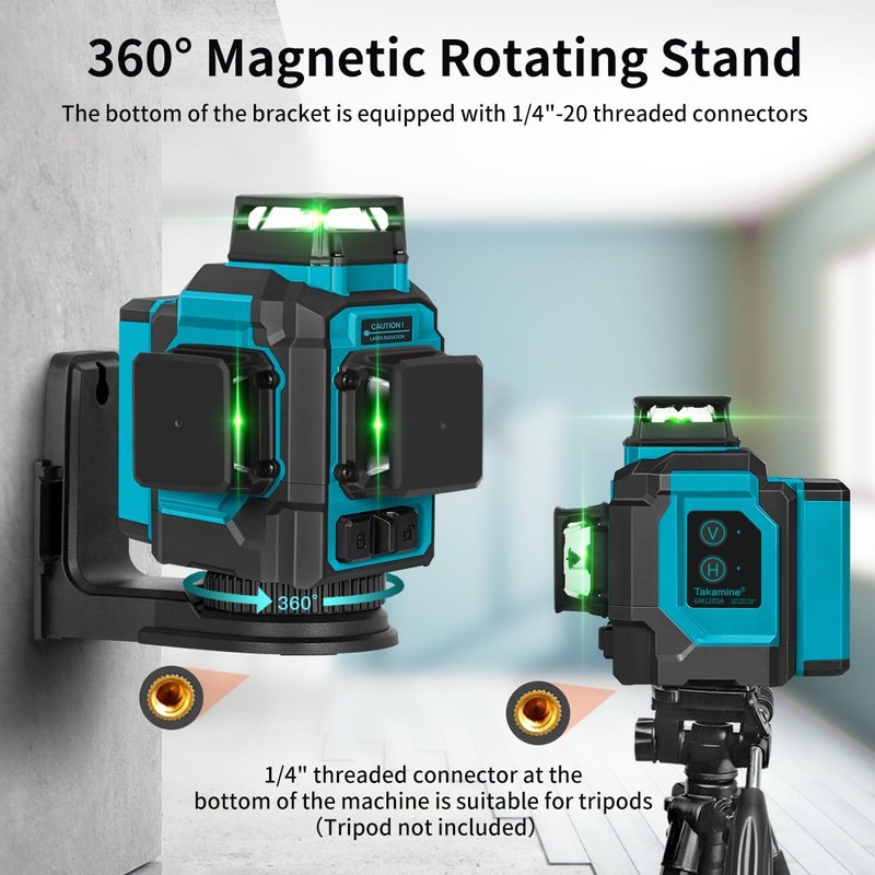 Takamine Laser Level 360 Self Leveling, 3x360° Cross Line Lazer