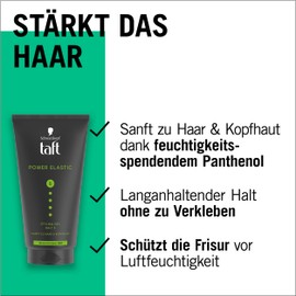 Schwarzkopf TAFT Gel Power Elastic (150ml), Haargel für bis zu 48 Stunden starken Halt, sanft zum Haar und zur Kopfhaut, veganes, Haarstyling-Gel
