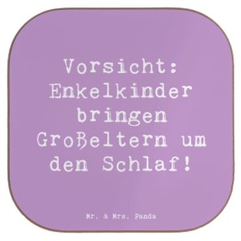 Mr. & Mrs. Panda Glasuntersetzer Spruch Enkelkinder - Geschenk, Schlaflose Nächte, Leben, Familie, Getränkeuntersetzer, Liebe, Tassen Untersetzer,