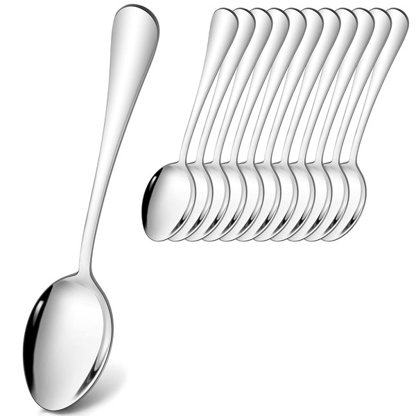 Joyfair Table Spoons Set of 12, Stainless Steel Tablespoon, Soup Spoon Set, 20.8 cm Large Spoon Set, Modern Dinner Spoon Set for Kitchen/Home/Restaurant, Round Handles & Smooth Edges, Dishwasher Safe