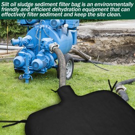 4 x 6ft Large Dewatering Bags with Drawstring Dewatering Filter Bag Silt Oil Sludge Sediment Filter Bag Non Woven Geotextile Fabric Filter Bags for Construction Sites Dredging