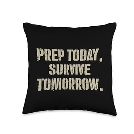 Doomsday Prepper Survivalist Gifts Doomsday Prepping Hobby Funny Homesteading Throw Pillow, 16x16, Multicolor
