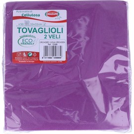50 Disposable Napkins - Purple - 33 x 33 cm