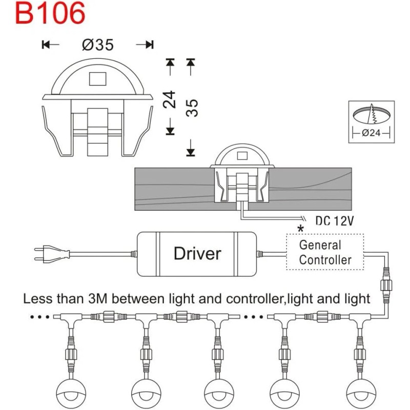 FVTLED 10 Pack Waterproof LED Deck Light Kit Outdoor Step