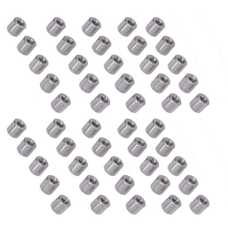 50Pcs Coupling Nut Round M4 Stainless Steel Rod Connector Nut