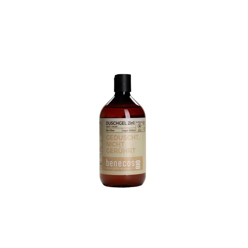 BENECOS Olive Shower Gel, 2-in-1 Skin & Hair, Mini Travel