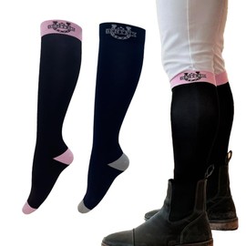 Gentrix Equestrian Riding Socks- Durable, Anti-Slip Comfort Riding Socks Anti-Friction Design Ideal Stylish Running Socks (US, Alpha, One Size, Regular, Regular, 1, Pink1)