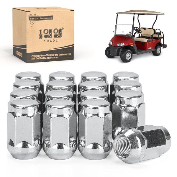 10L0L Golf Cart Chrome Wheel Lug Nuts 1/2"-20 for EZGO