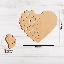 WedDecor 10-Pack Wooden Heart-Shaped Ornaments, Hollow Heart Design & Blank for Personalisation with Hanging Twine – Perfect for Valentine's Day, Weddings, Christmas & Customised Gifts
