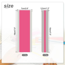 PATIKIL 22 Pcs Dyslexia Reading Tools, 2 Sizes Reading Tracker Guided Reading Strips Colored Overlay Highlight Bookmarks for Teacher, Rose Red