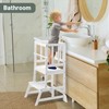 COSYLAND Kids Kitchen Step Stool, Height Adjustable Toddler Standing Tower