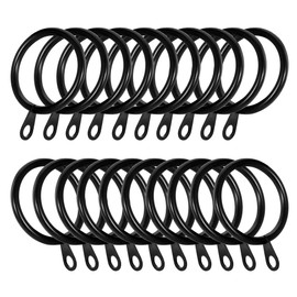 Gaosaili 20 Pcs Metal Curtain Rings Hanging Rings 30 mm Internal Diameter(Black)