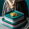 AIYoo Porcelain Dinner Plates Black 6 Inch Square Ceramic Dinner