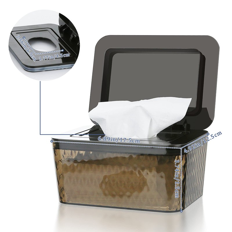 Whchiy Wet Wipes Box, Large Capacity Wipes Box Container Plastic