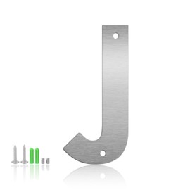 3 Inch Floating House Numbers and Metal Letters for Outdoor Signs, Modern 304 Stainless Steel Silver Address Numbers for Home, Apartment, and Garden Decor (Letter J)