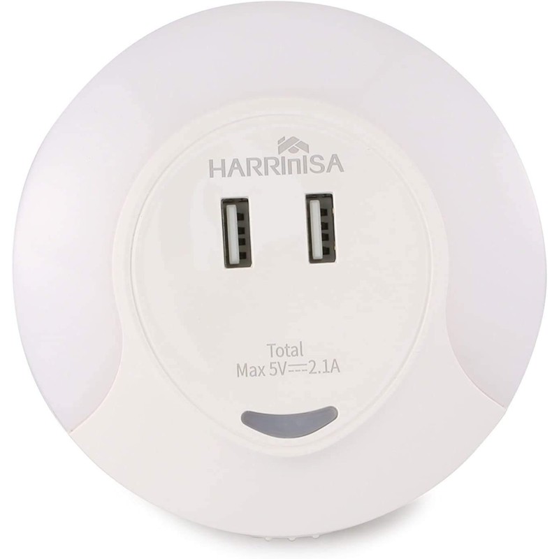 Dual USB Port LED Night Light for USB Charging Devices