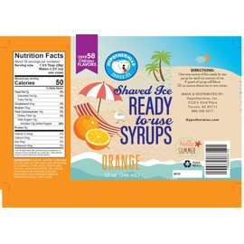 🍊 Orange Snow Cone Syrup & Hawaiian 🍧 Syrup 🌺 flavor syrup for coffee ☕️ cocktail flavors🍹 slushie, icee, popsicle | Ready to Use Quart (32 Fl Oz)