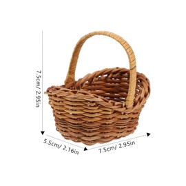 DECHOUS 4Pcs Mini Baskets with Handles Woven: 3 Inch Miniature Flower Baskets for Party Favors Crafts - Mini Dollhouse Crafts Ornament Wedding Farmhouse Decor