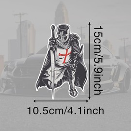 2pcs Knight with Sword Vinyl Car Decal 4.13"x5.91", Medieval Warrior Sticker for Car, Laptop, Notebook, Fantasy Lover Decor |#DK18