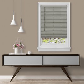 Achim Home Furnishings, Grey Cordless GII Madera Falsa 2" Faux Wood Plantation Blind 35" x 64"